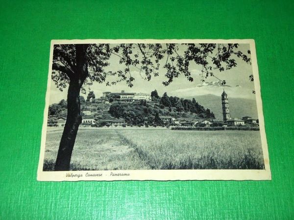 Cartolina Valpergo Canavese - Panorama 1937.
