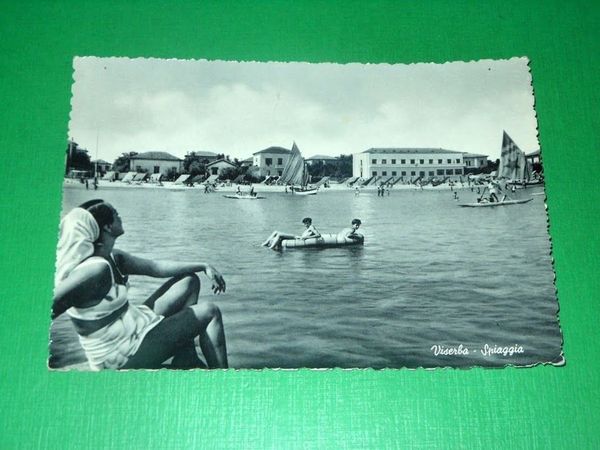 Cartolina Viserba - Spiaggia - 1953