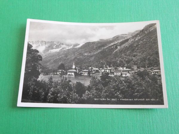 Cartolina Mottera - Panorama sfondo Ghiacciai 1949