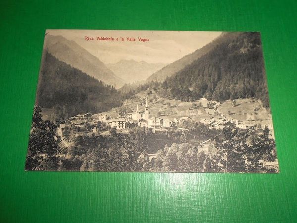 Cartolina Riva Valdobbia e la Valle Vogna 1909