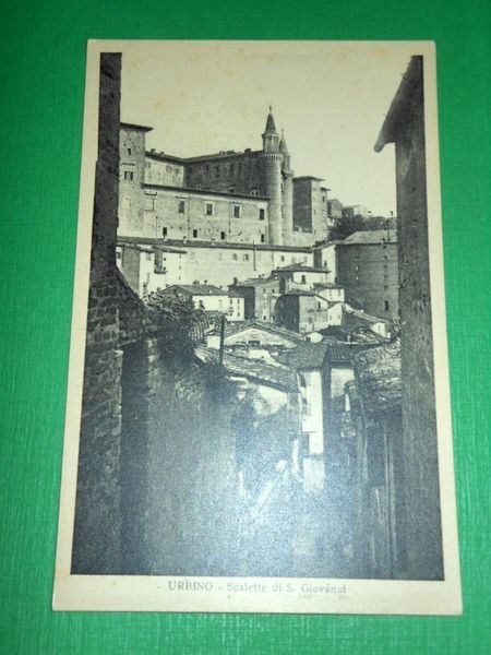 Cartolina Urbino - Scalette di S. Giovanni 1930 ca