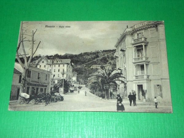Cartolina Alassio - Viale Gibb 1927