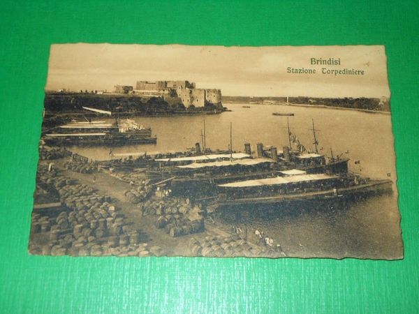 Cartolina Brindisi - Stazione Torpediniere 1908