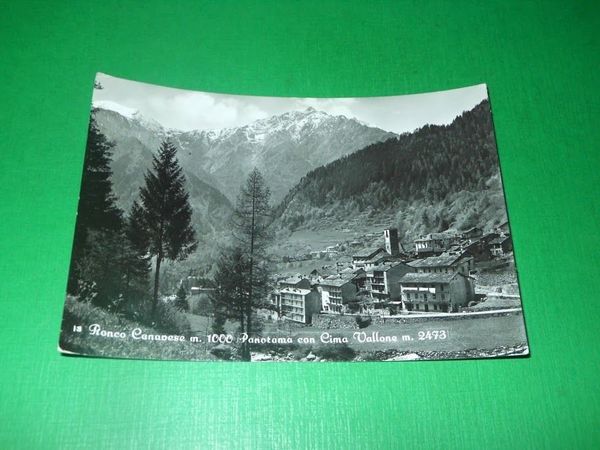 Cartolina Ronco Canavese - Panorama con Cima Vallone 1954.