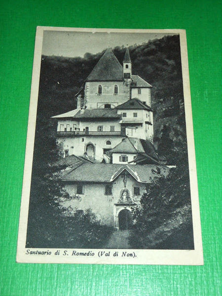 Cartolina Santuario di S. Romedio - Val di Non 1939.