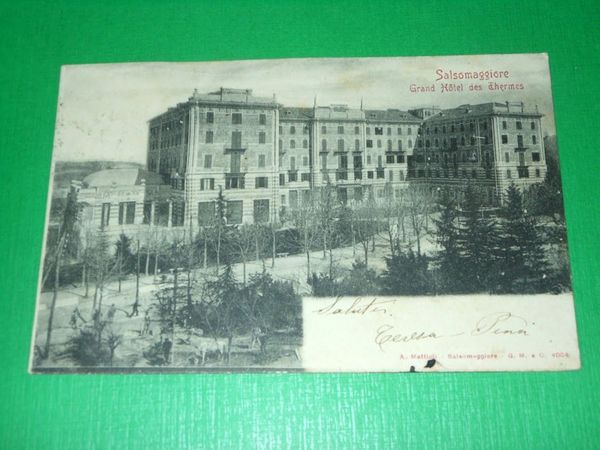 Cartolina Salsomaggiore - Grand Hotel des Thermes 1902.