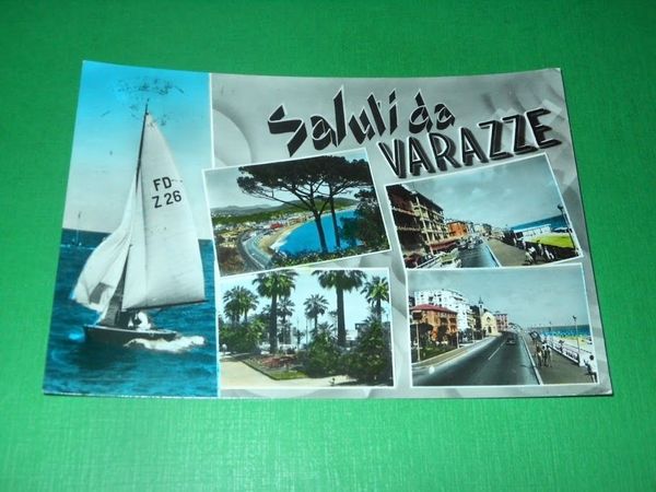Cartolina Saluti da Varazze - Vedute diverse 1959.