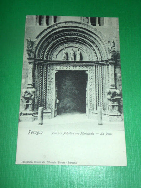 Cartolina Perugia - Palazzo Pubblico ora Municipale - La Porta …
