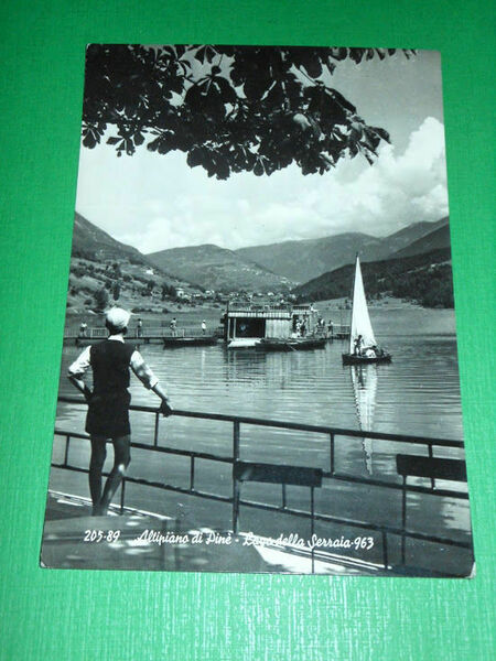 Cartolina Altipiano di Pinè - Lago della Serraia 1957.