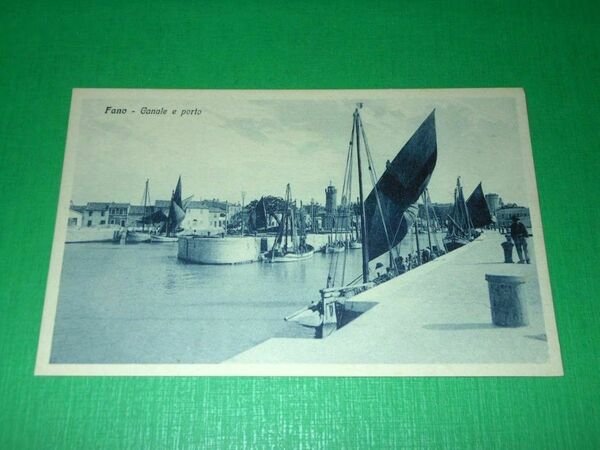 Cartolina Fano - Canale e porto 1930 ca.
