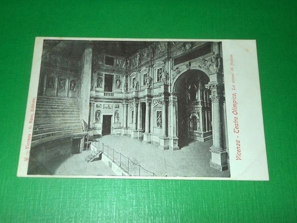 Cartolina Vicenza - Teatro Olimpico - La scena di fianco …