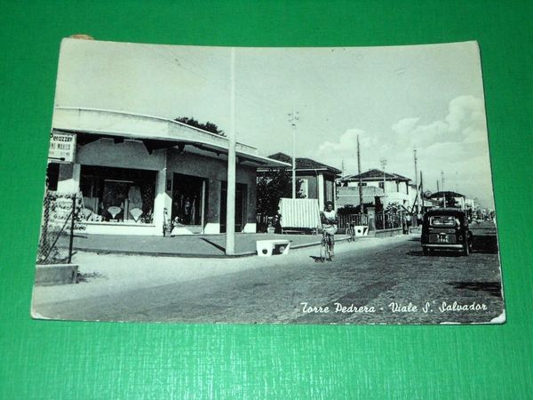 Cartolina Torre Pedrera - Viale S. Salvador 1957.