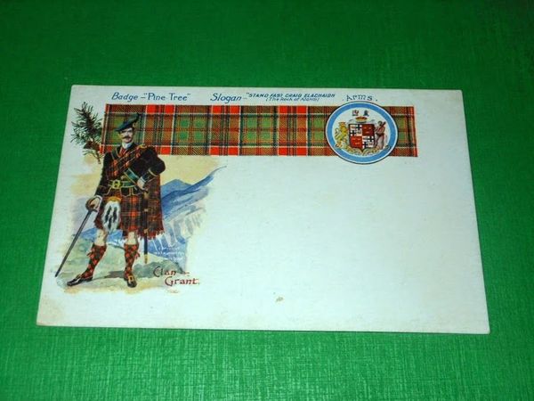 Cartolina Militaria Uniformi Scozia Scotland - Clan Grant - Badge …