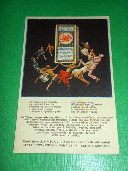 Cartolina Pubblicità Soc. Produzione Paste Cantaluppi ( Como ) - …