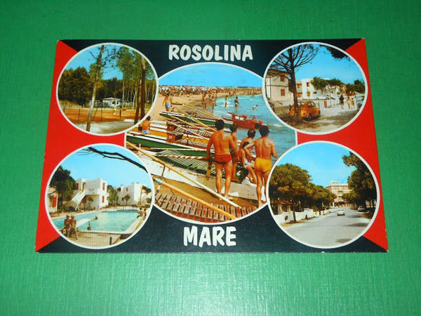 Cartolina Rosolina Mare - Vedute diverse 1975.
