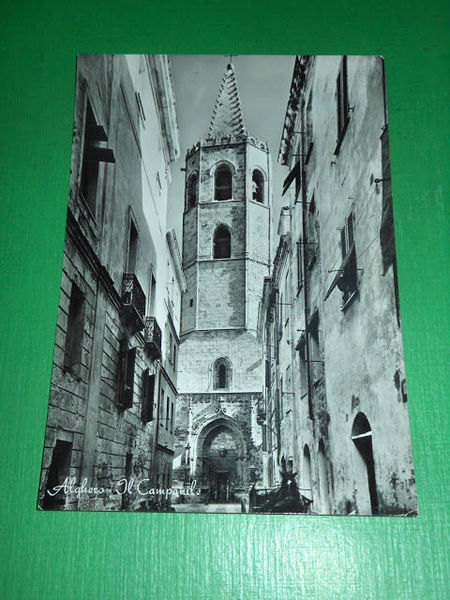 Cartolina Alghero - Il Campanile 1959
