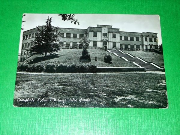 Cartolina Costigliole d' Asti - Palazzo delle Scuole 1956