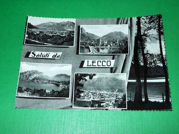 Cartolina Saluti da Lecco - Vedute diverse 1950 ca