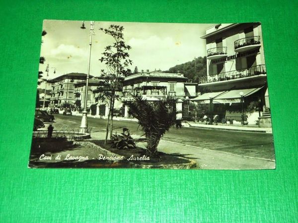 Cartolina Cavi di Lavagna - Pensione Aurelia 1956.