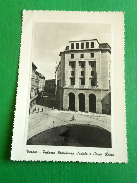 Cartolina Varese - Palazzo Previdenza Sociale e Corso Roma 1966