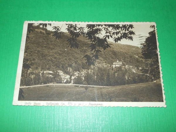 Cartolina Valle Stura - Valloriate - Panorama 1939