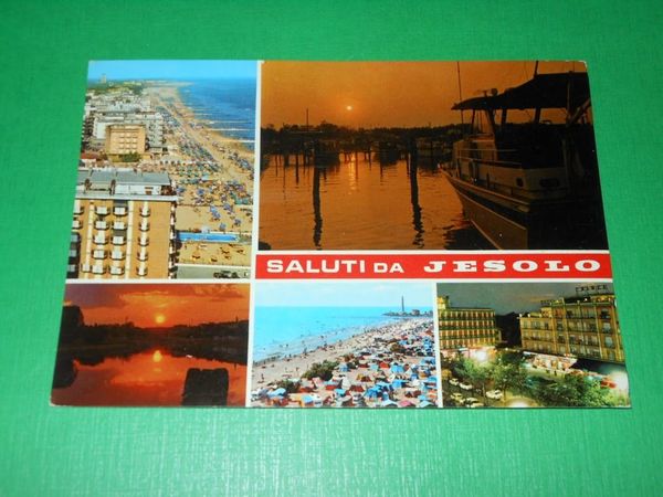 Cartolina Saluti da Jesolo - Vedute diverse 1976