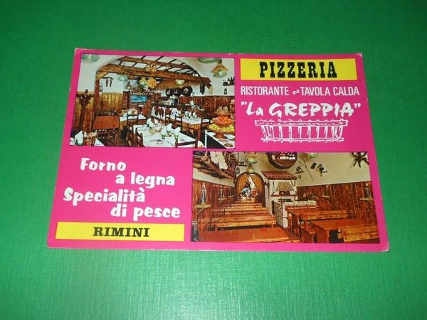 Cartolina Rimini - Ristorante Pizzeria La Greppia 1970 ca