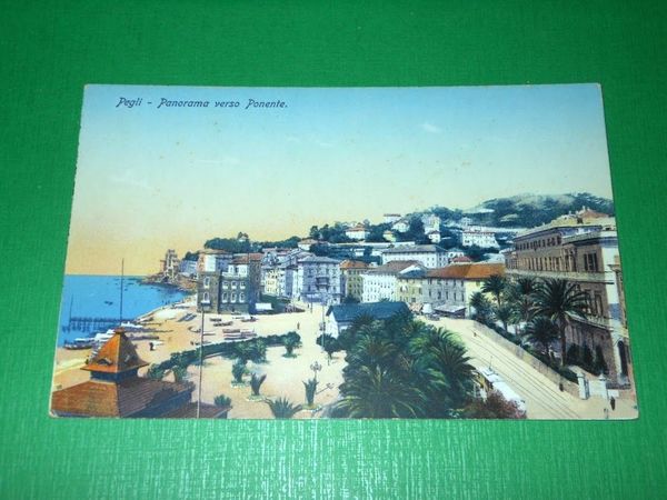 Cartolina Pegli - Panorama verso Ponente 1920 ca