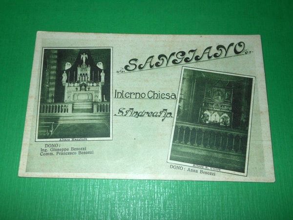 Cartolina Sangiano ( Varese ) - Interno Chiesa S. Andrea …