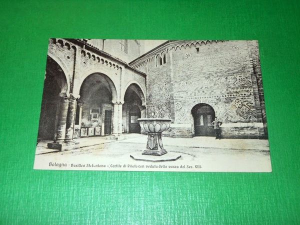 Cartolina Bologna - Basilica Stefaniana - Cortile di Pilato 1920 …