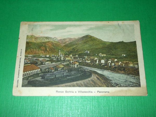 Cartolina Ronco Scrivia e Villavecchia - Panorama 1910 ca