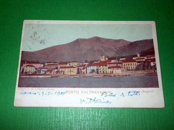 Cartolina Porto Valtravaglia - Panorama 1905