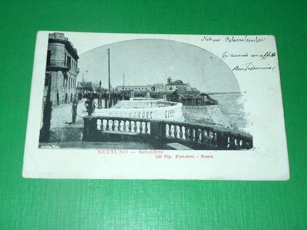 Cartolina Nettuno - Belvedere 1904