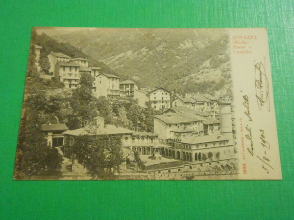 Cartolina Rosazza ( Biella ) - Paese e Castello 1903
