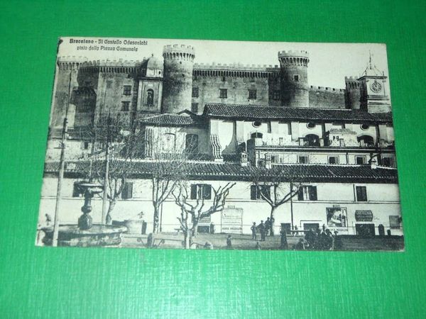 Cartolina Bracciano - Castello Odescalchi visto dalla Piazza Comunale 1928
