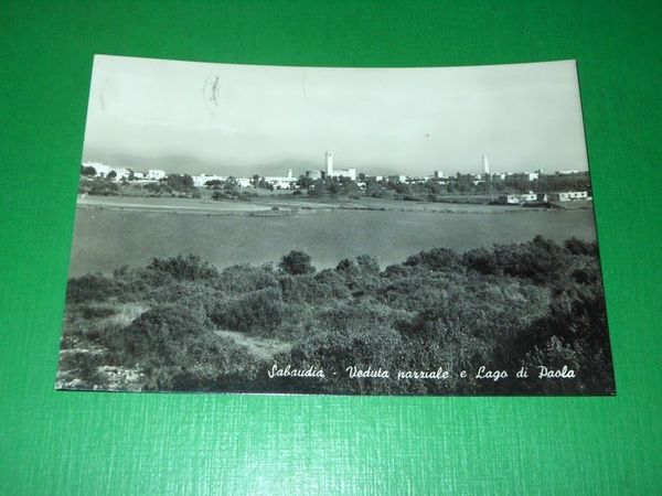 Cartolina Sabaudia - Veduta parziale e Lago di Paola 1966