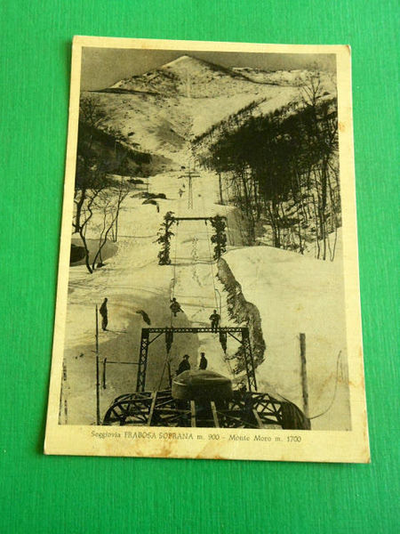 Cartolina Seggiovia Frabosa Soprana - Monte Moro 1949