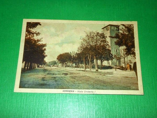 Cartolina Voghera - Viale Umberto I 1927