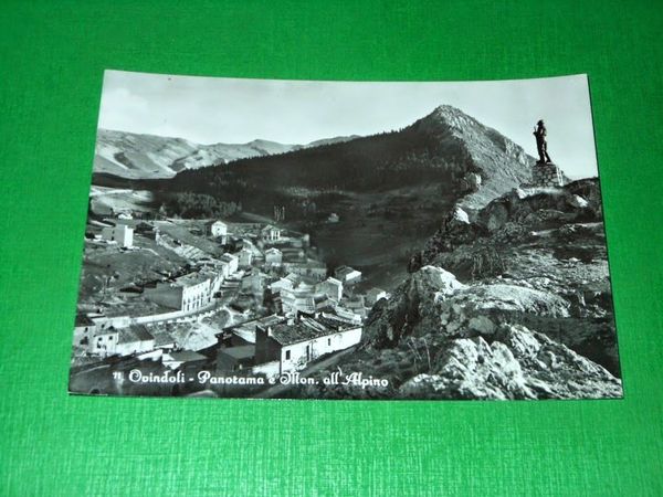 Cartolina Ovindoli - Panorama e Monumento all' Alpino 1964