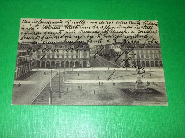 Cartolina Cuneo - Piazza Vittorio Emanuele II 1934