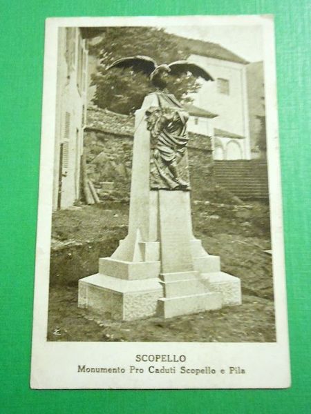 Cartolina Scopello - Monumento Pro Caduti Scopello e Pila 1922