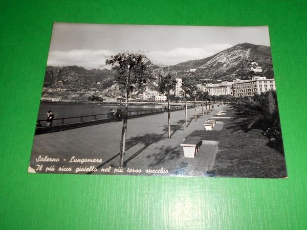 Cartolina Salerno - Lungomare 1951