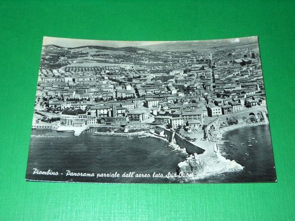 Cartolina Piombino - Panorama parziale dall' aereo lato Sud-Ovest 1950 …