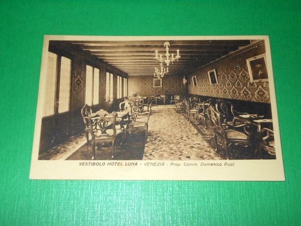 Cartolina Venezia - Vestibolo Hotel Luna 1930 ca