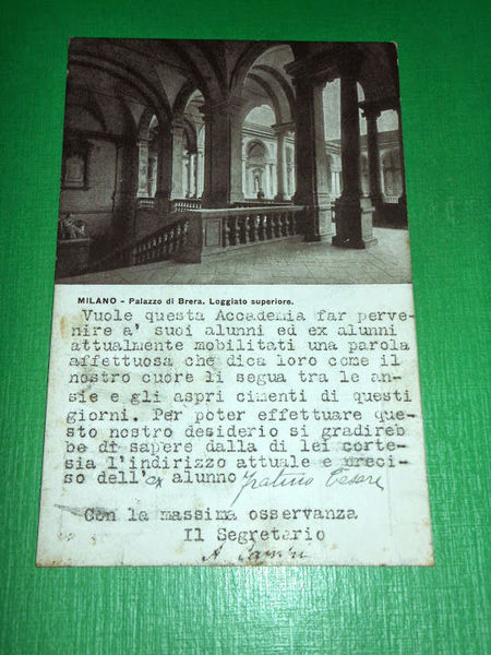 Cartolina Milano - Palazzo di Brera - Loggiato superiore 1920 …