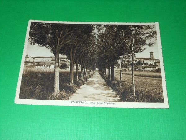 Cartolina Felizzano - Viale della Stazione 1940