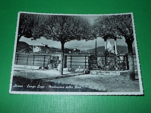 Cartolina Arona - Lungo Lago - Madonnina della Riva 1954