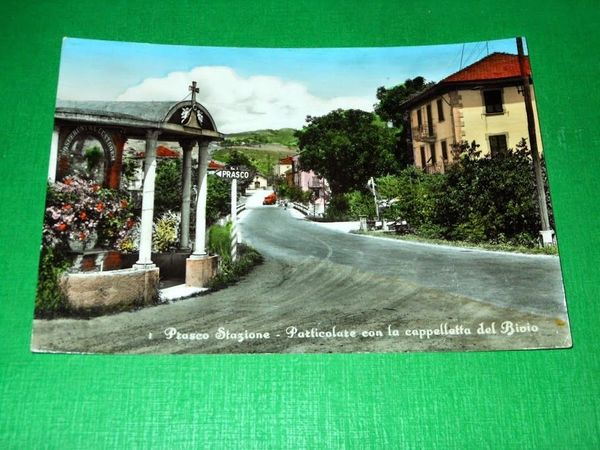 Cartolina Prasco Stazione - Particolare con la cappelletta del Bivio …