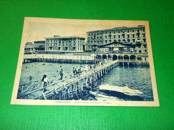 Cartolina Civitavecchia - Stabilimento balneare Pirgo 1941