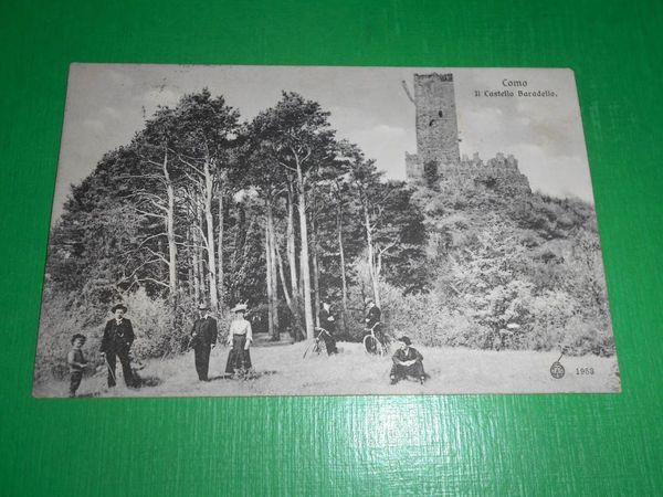 Cartolina Como - Il Castello Baradello 1902.